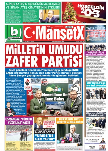 MansetX Gazetesi 12. yılı 330.'cu Ocak ayının Bursa ve Ankara sayısı sizlerle.