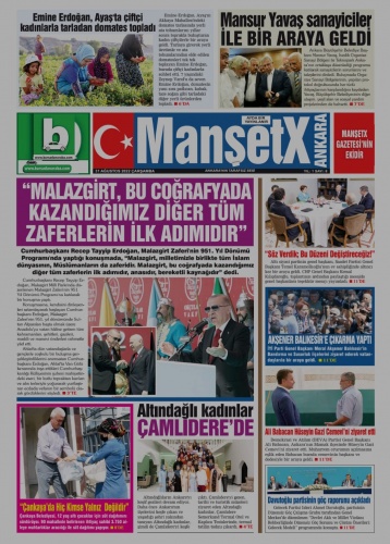 Mansetx Gazetenin 'nin Ağustos 326. sayısı Bursa ve Ankara sayısı çıktı.