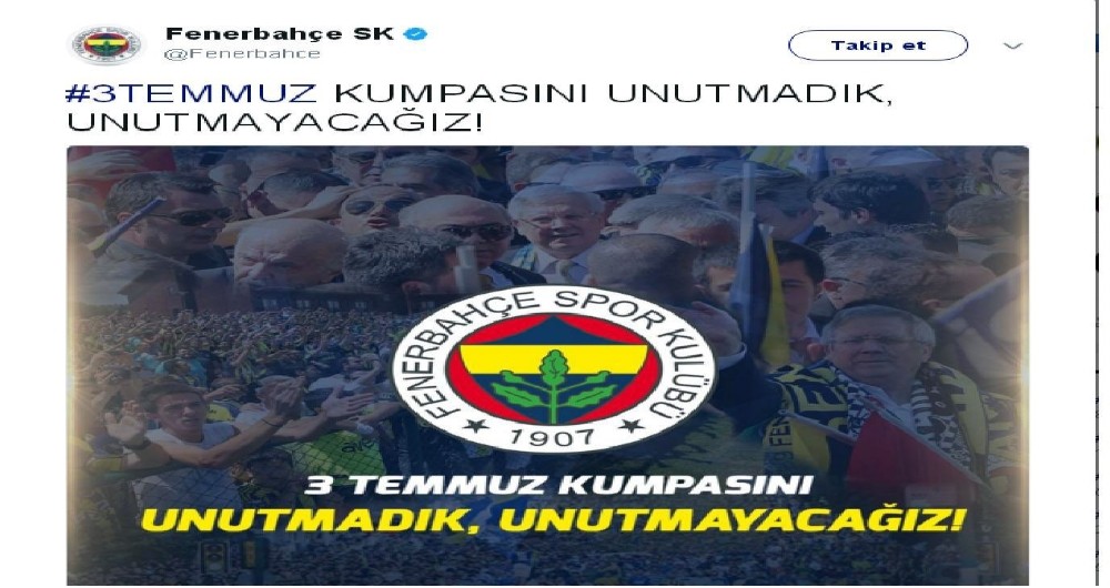 Fenerbahçe, 3 Temmuzu Unutmadı