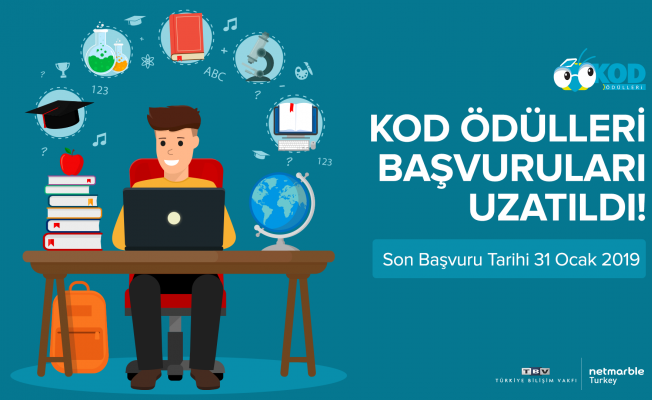 KOD ÖDÜLLERİ'NİN SON BAŞVURU TARİHİ 1 OCAK 2019'A UZATILACAK