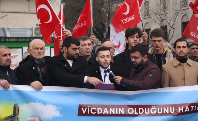 SAADET PARTİLİ GENÇLER ÇİN ZULMÜNÜ KINADI