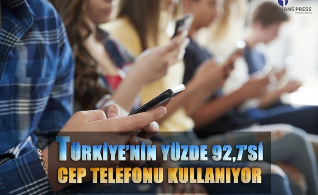 TÜRKİYE’NİN YÜZDE 92,7’Sİ CEP TELEFONU KULLANIYOR