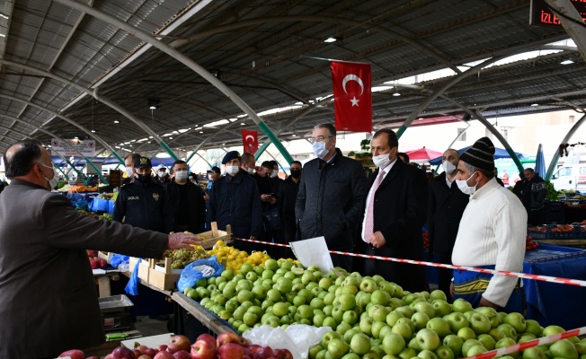 İZNİK PAZARYERİNDE SOSYAL MESAFE ÖNLEMİ