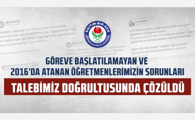 MİLLİ EĞİTİM BAKANLIĞI EĞİTİM BİR-SEN’İN TALEBİNİ YERİNE GETİRDİ