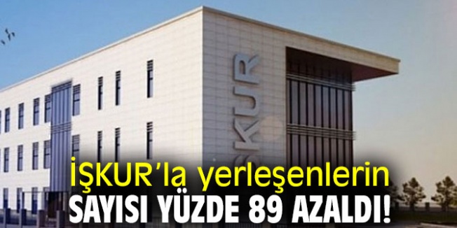 İŞKUR’LA YERLEŞENLERİN SAYISI YÜZDE 89 AZALDI