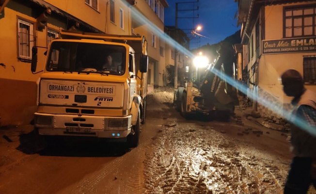 ORHANGAZİ BELEDİYESİ SEL YAŞANAN SÖLÖZ MAHALLESİNDE