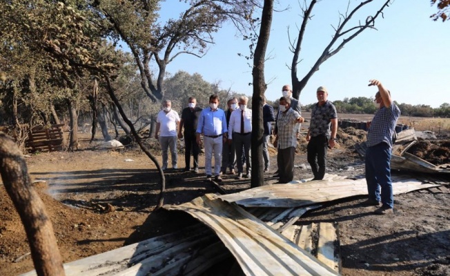 Nilüfer Belediye Başkanı yangın bölgesini yerinde inceledi