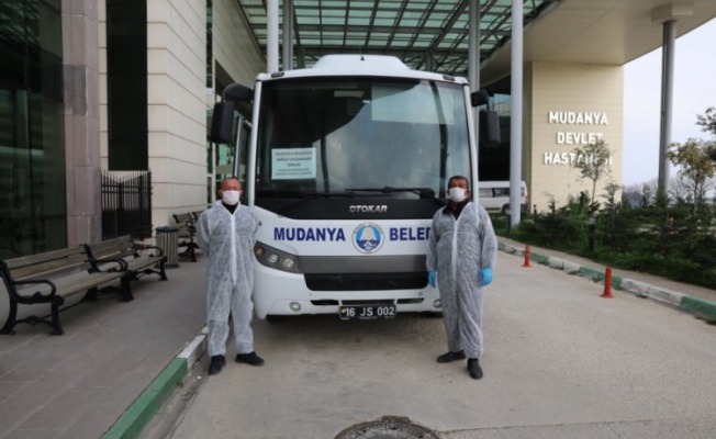 Mudanya'da sağlık çalışanlarına ücretsiz servis hizmeti