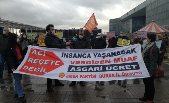 EMEK Partisi Bursa İl Örgütü'nden asgari ücret eylemi