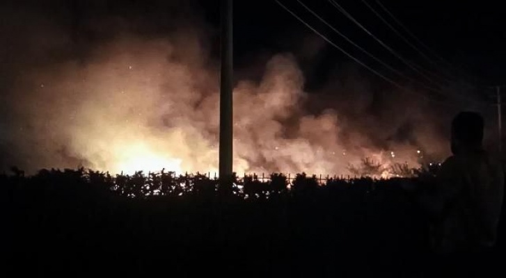 Bursa'da sanayi sitesindeki otluk alanda çıkan yangında 3 araç zarar gördü