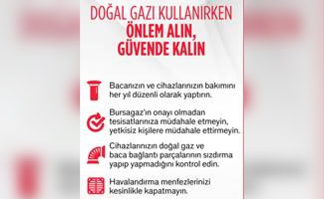 Bursagaz’dan Güvenli Doğal Gaz Kullanım Uyarısı