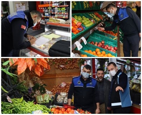 REYONLARDA KÜNYE BULUNDURMAYAN MARKETLERE TUTANAK TUTULDU