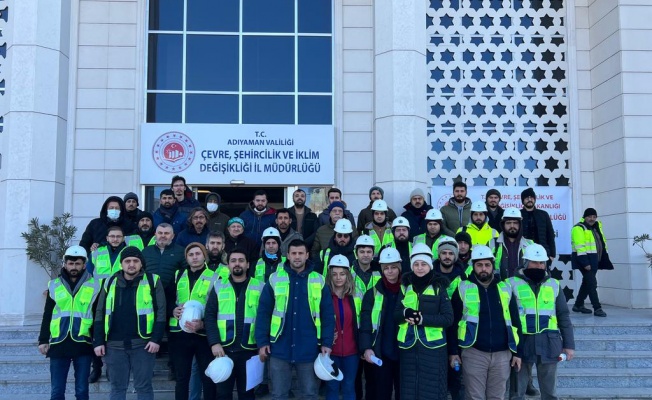 İMO BURSA ŞUBESİ ÜYELERİ HASAR TESPİTİ İÇİN ADIYAMAN’DA