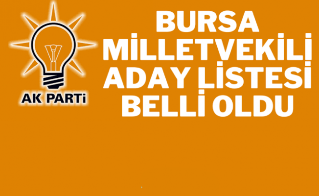 AK PARTİ BURSA MİLLETVEKİLİ ADAYLARI BELLİ OLDU