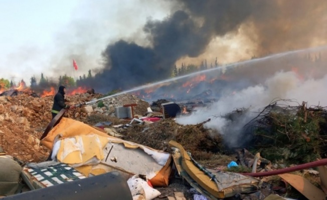 Bursa'da çöplük alanda büyük yangın