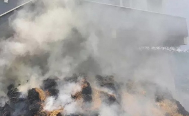 Bursa'da samanlıkta çıkan yangın söndürüldü