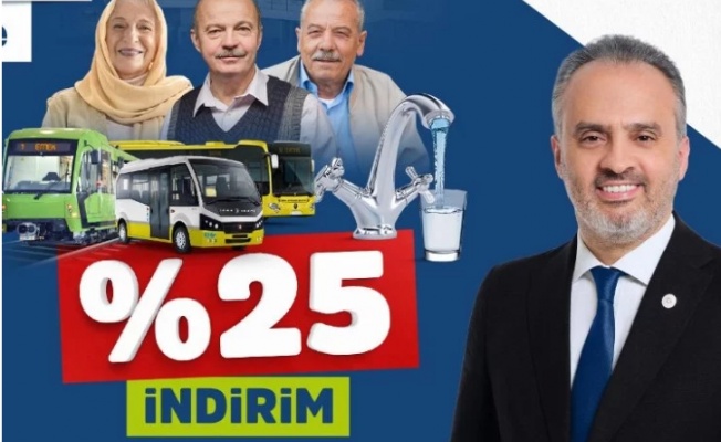Bursa'da emeklilere, ulaşımda ve su faturalarında yüzde 25 indirim