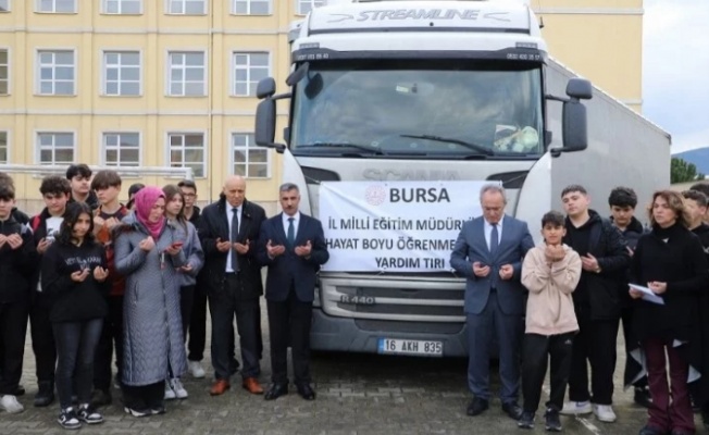 Bursa Milli Eğitim'den Gazze'ye yardım tırı