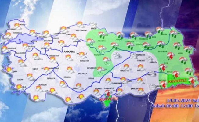 Doğuda kuvvetli yağışlar var.. Hava sıcaklıkları normale dönüyor