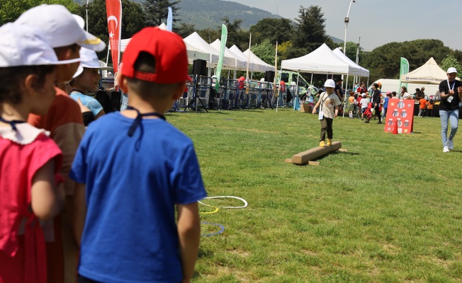 Bursa Uluslararası Spor Festivali’nde çocuklar doyasıya eğlendi
