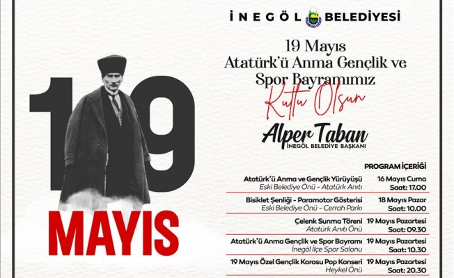 İnegöl Belediyesi'nden 19 Mayıs Programlarına Davet