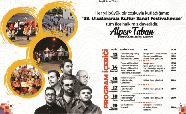İNEGÖL’DE 38. ULUSLARARASI KÜLTÜR SANAT FESTİVALİNE GERİ SAYIM