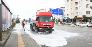 İnegöl Dezenfektanlarla Yıkanıyor