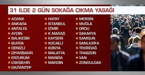 31 İLDE 2 GÜN SOKAĞA ÇIKMA YASAGI!