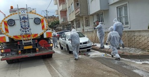 GÜRSU’DA CADDELER DEZENFEKTE EDİLİYOR