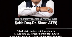 ŞEHİT SİNAN ATEŞ DOĞUM GÜNÜNDE KABRİNDE ANILACAK!