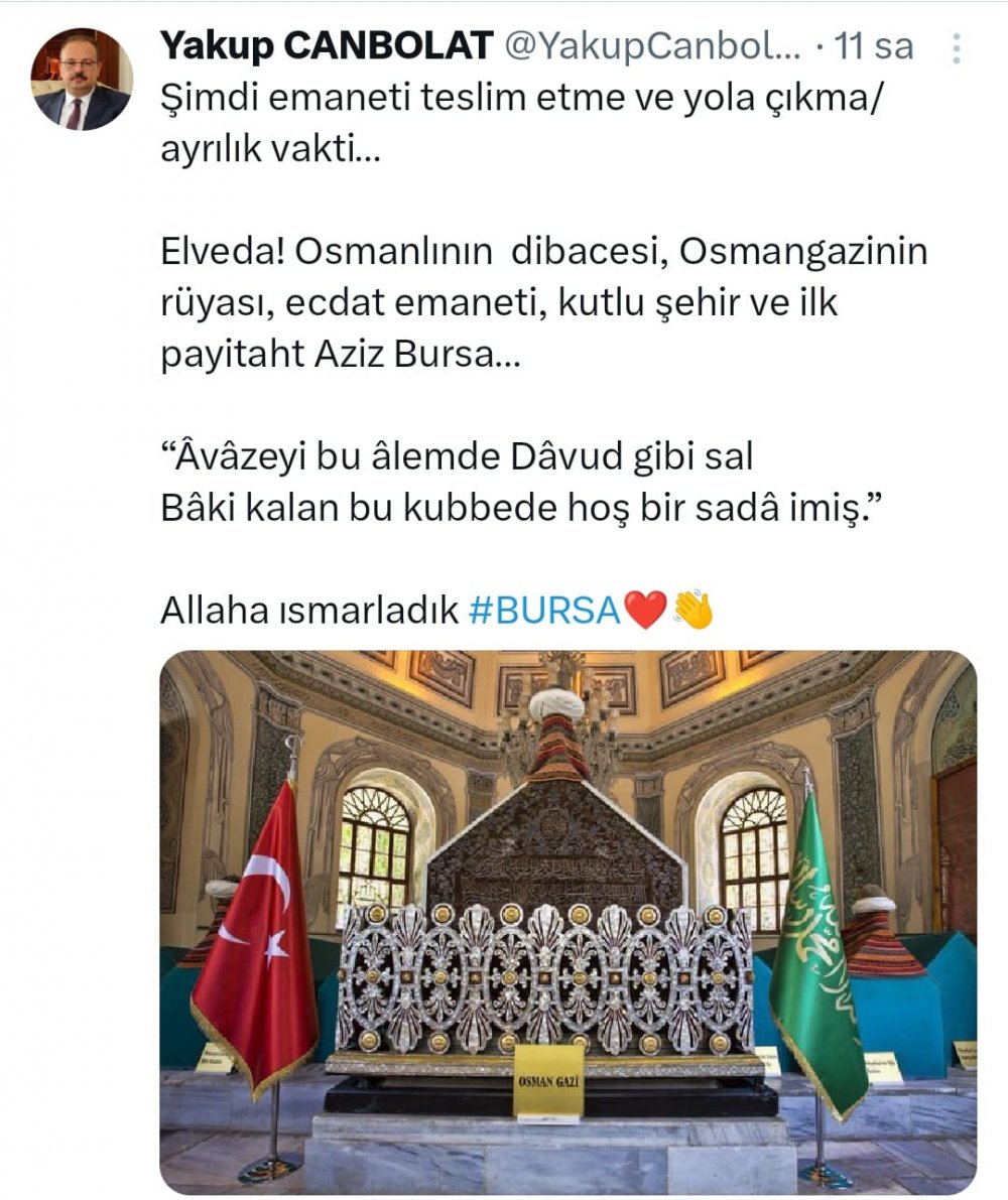 BURSA’NIN YENİ VALİSİ MAHMUT DEMİRTAŞ’TAN BEKLENTİLERİM